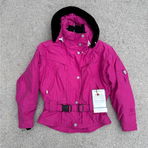 Vintage 90s Obermeyer Pink Ski Snow Coat Jacket Size 6 Petite Women’s Small - Picture 1 of 13